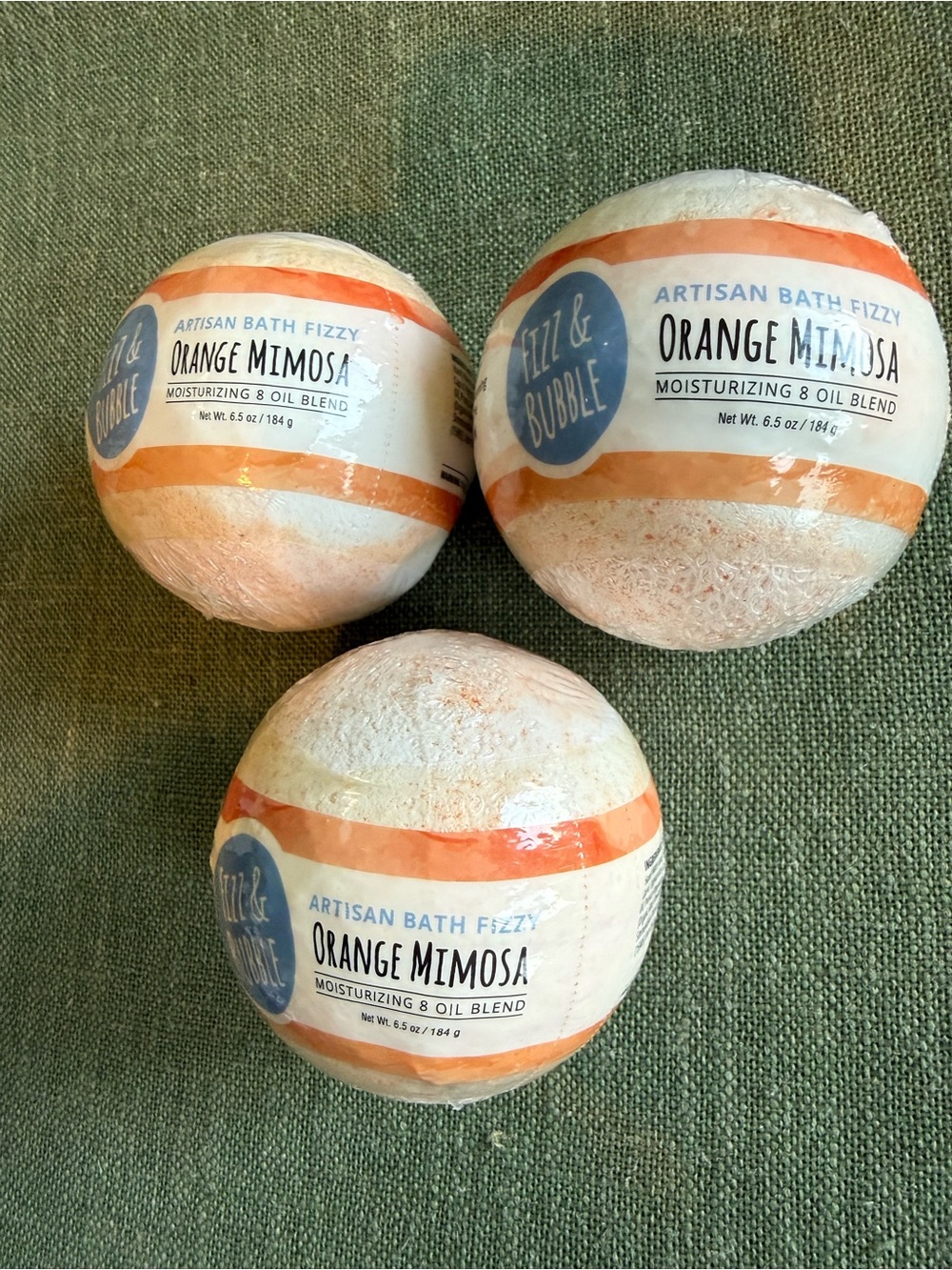 Orange Mimosa Bath Bomb Set (3) 🍊✨ Fizzy & Bubble